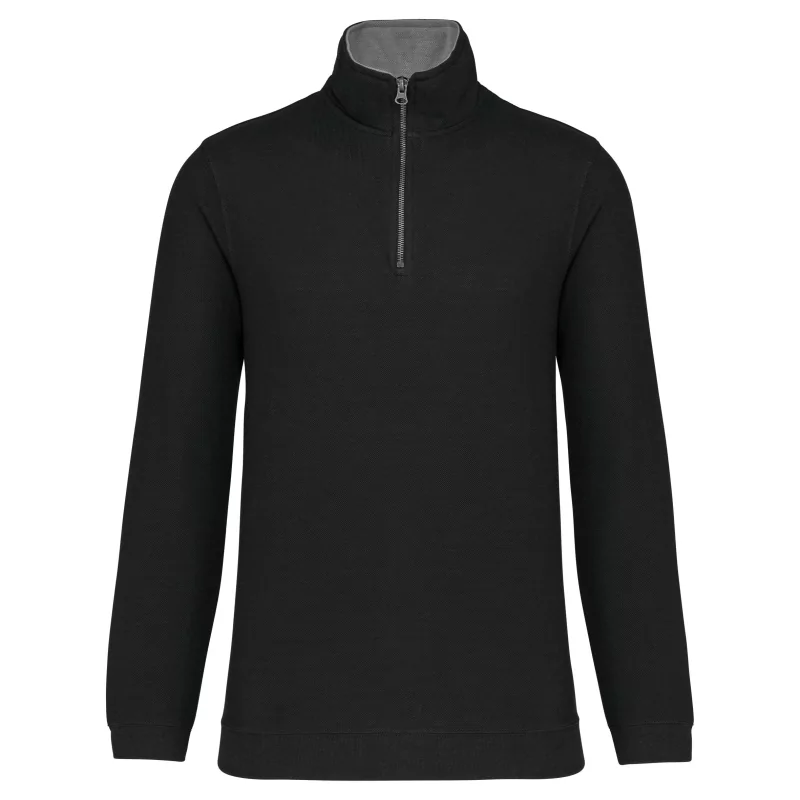 Trucker  sweat-shirt piqué col zippé homme