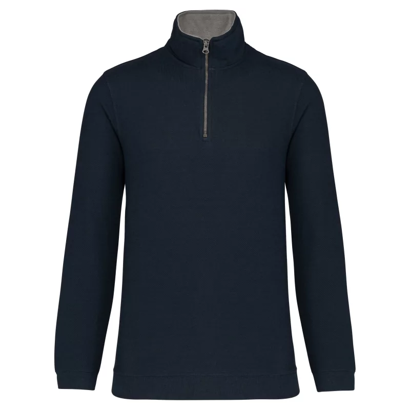 Trucker  sweat-shirt piqué col zippé homme