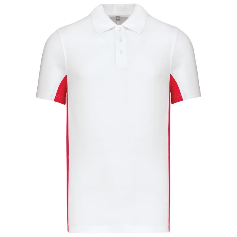 Polo piqué manches courtes bicolore homme