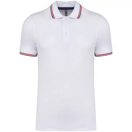 Polo maille piquée manches courtes homme
