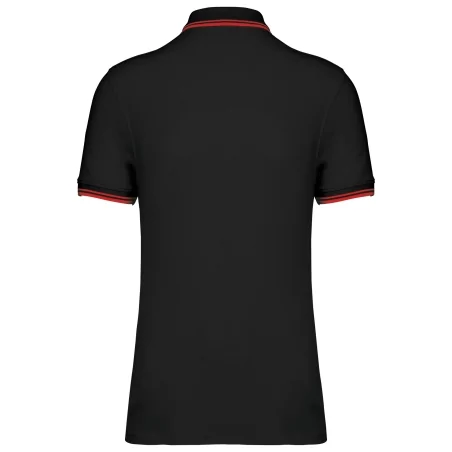 Polo homme manches courtes à liserés contrastés