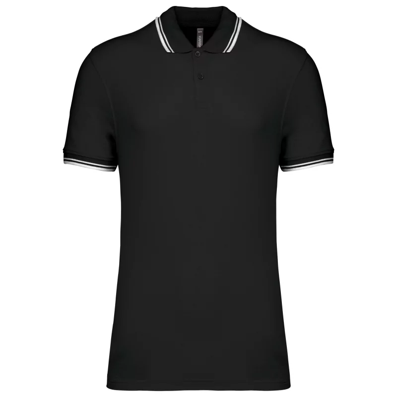 Polo homme manches courtes à liserés contrastés