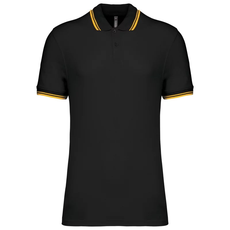 Polo homme manches courtes à liserés contrastés