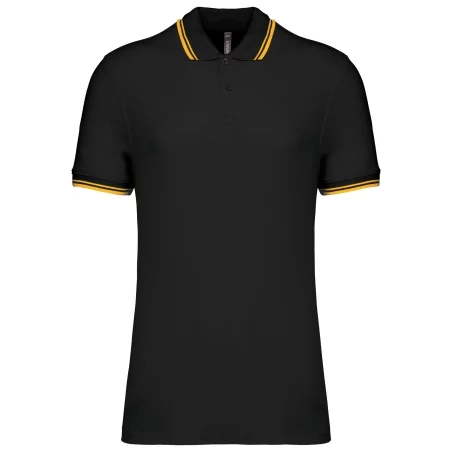 Polo homme manches courtes à liserés contrastés