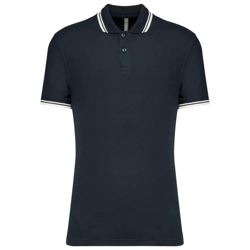 Polo homme manches courtes à liserés contrastés