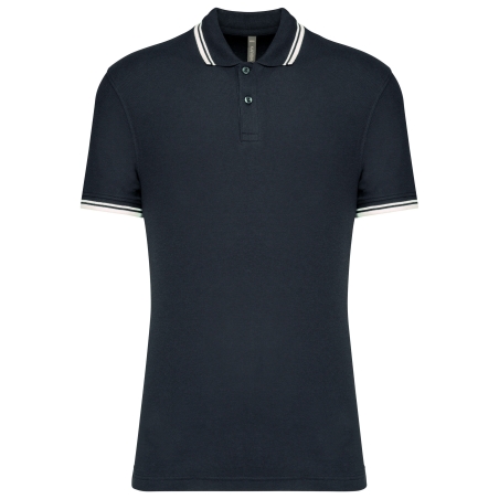 Polo homme manches courtes à liserés contrastés