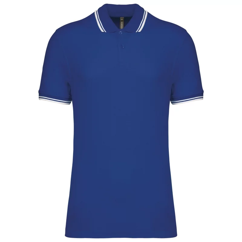 Polo homme manches courtes à liserés contrastés