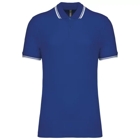 Polo homme manches courtes à liserés contrastés