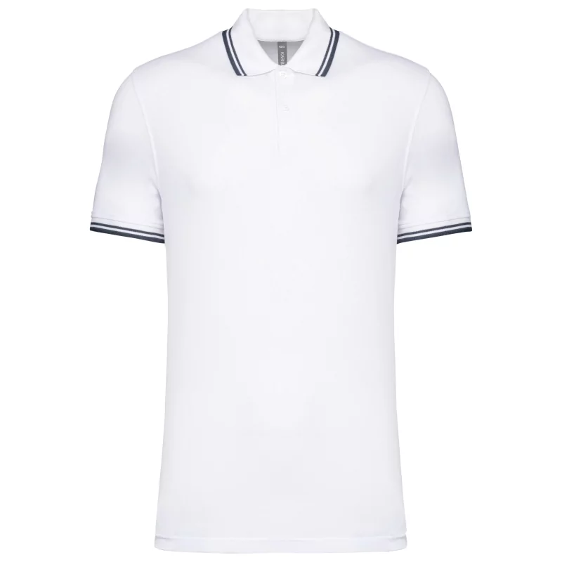Polo homme manches courtes à liserés contrastés