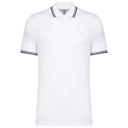 Polo homme manches courtes à liserés contrastés