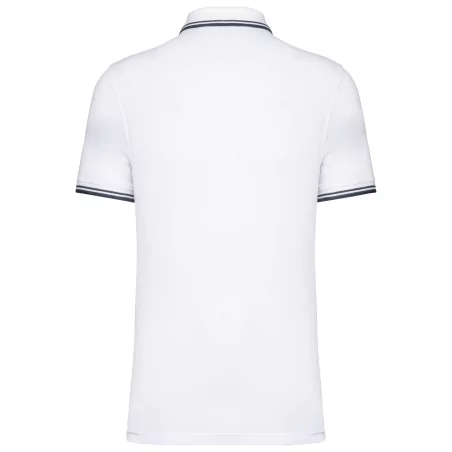 Polo homme manches courtes à liserés contrastés