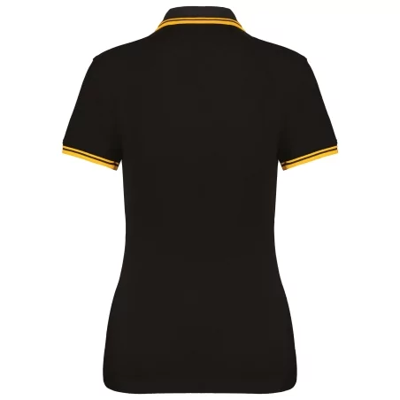 Polo femme manches courtes à liserés contrastés
