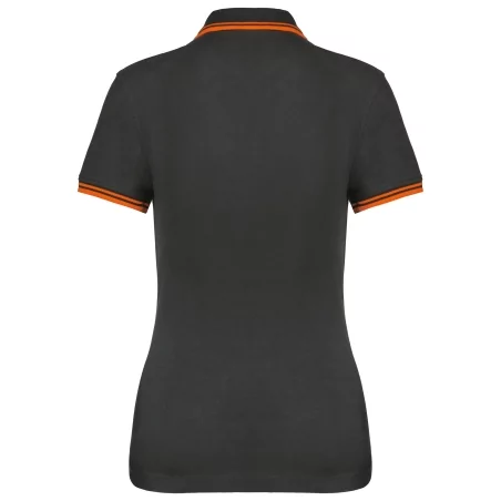 Polo femme manches courtes à liserés contrastés