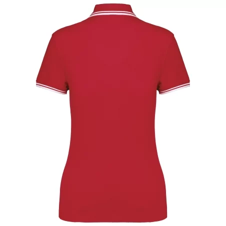 Polo femme manches courtes à liserés contrastés