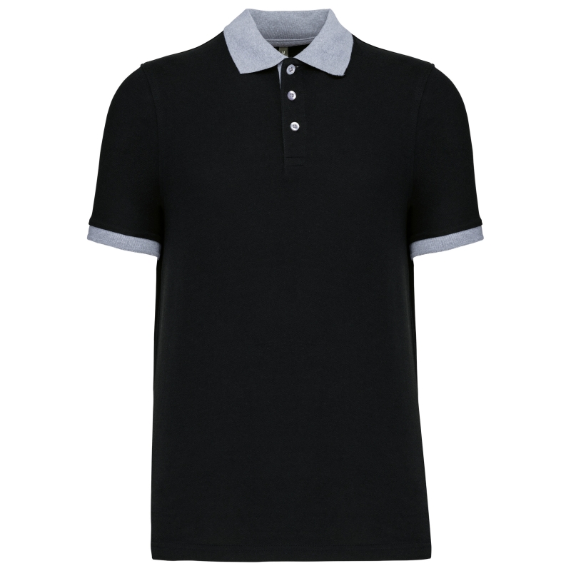 Polo piqué bicolore homme