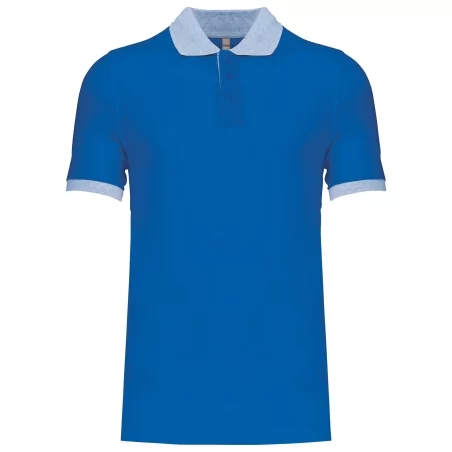 Polo piqué bicolore homme