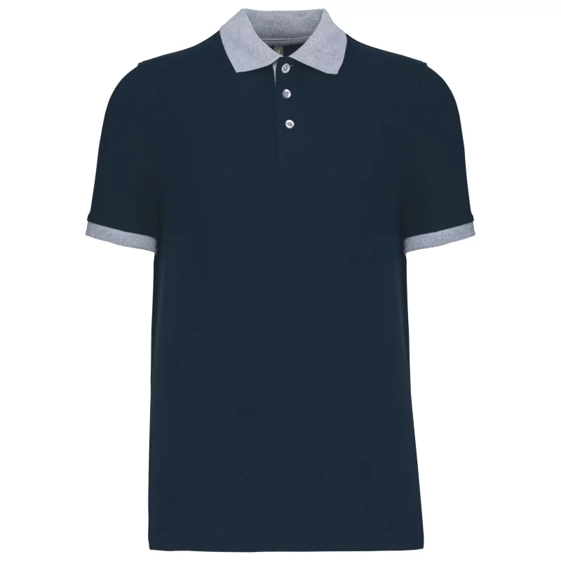 Polo piqué bicolore homme
