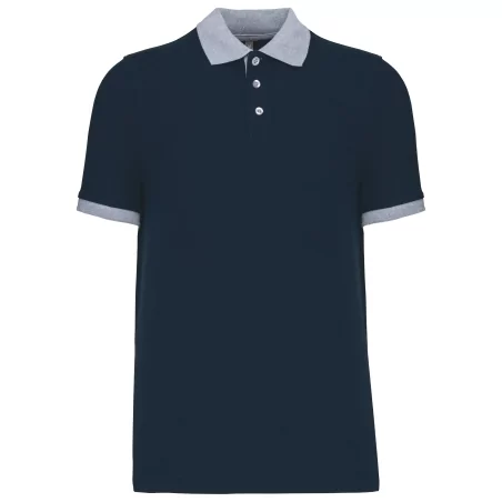 Polo piqué bicolore homme