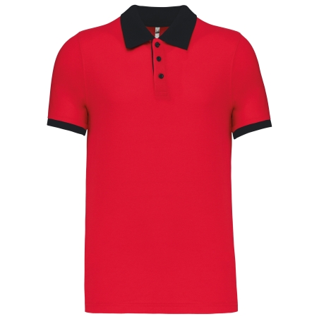 Polo piqué bicolore homme