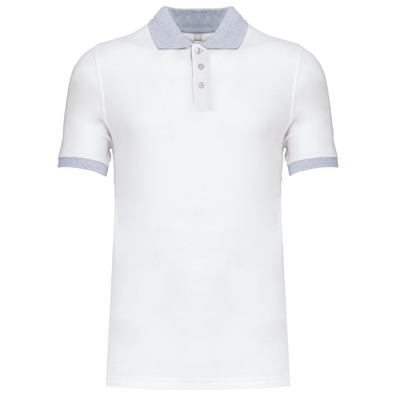 Polo piqué bicolore homme