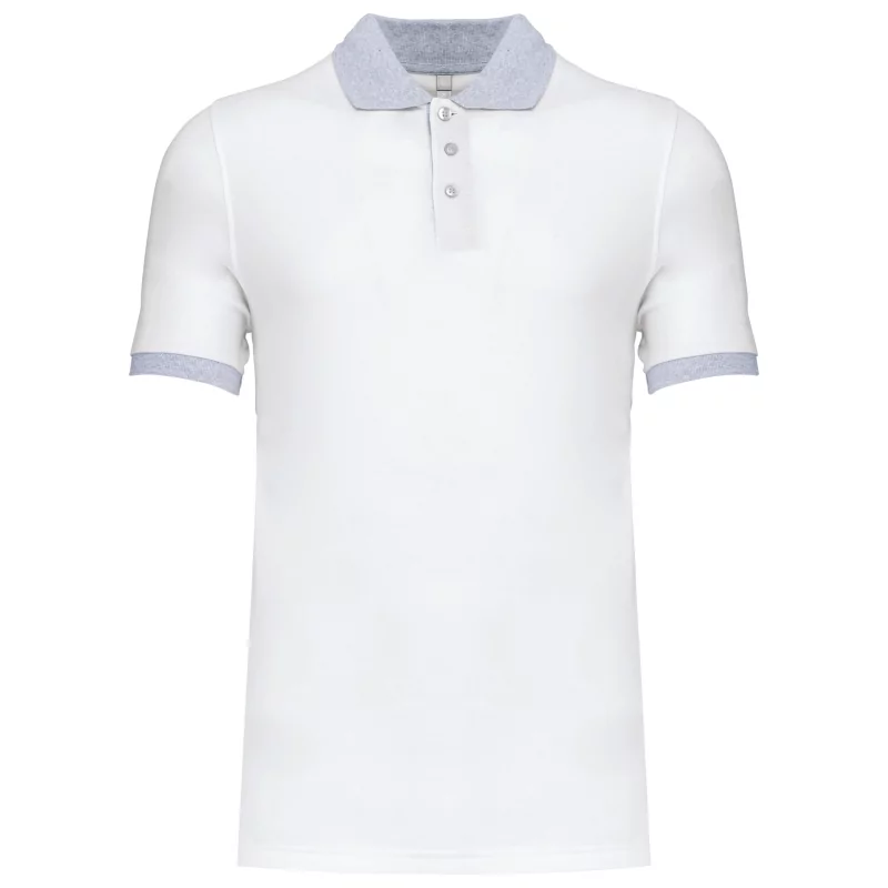 Polo piqué bicolore homme