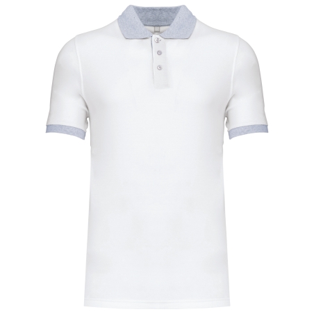 Polo piqué bicolore homme