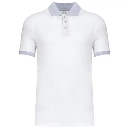 Polo piqué bicolore homme