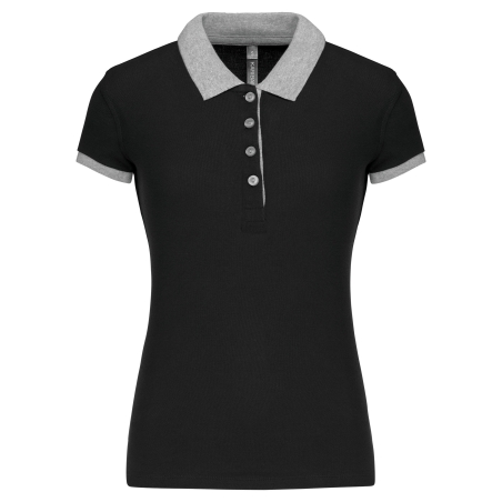 Polo piqué bicolore femme