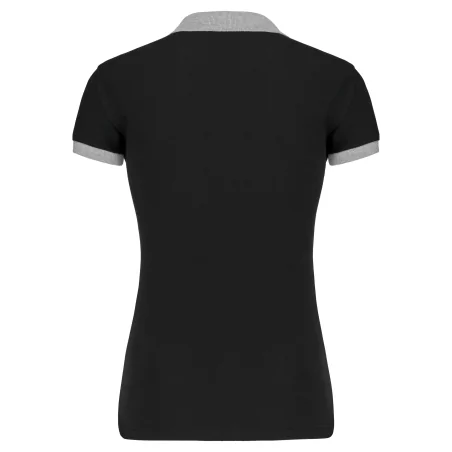 Polo piqué bicolore femme