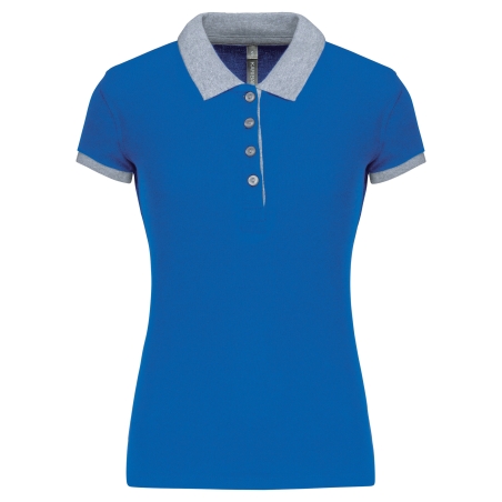 Polo piqué bicolore femme