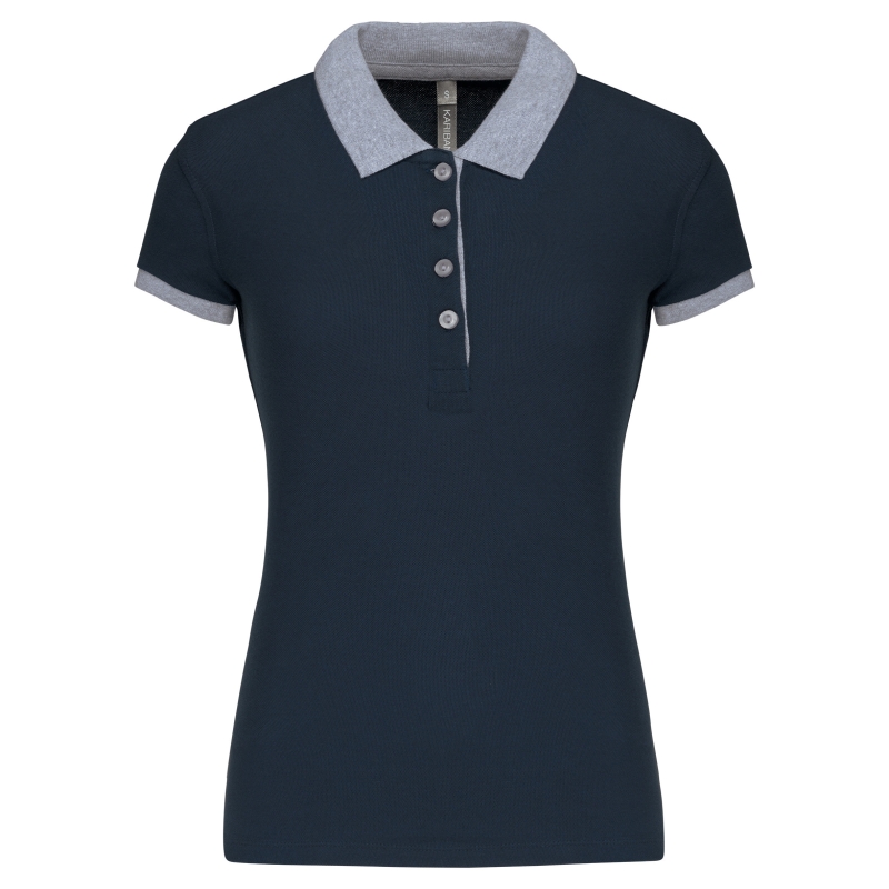 Polo piqué bicolore femme