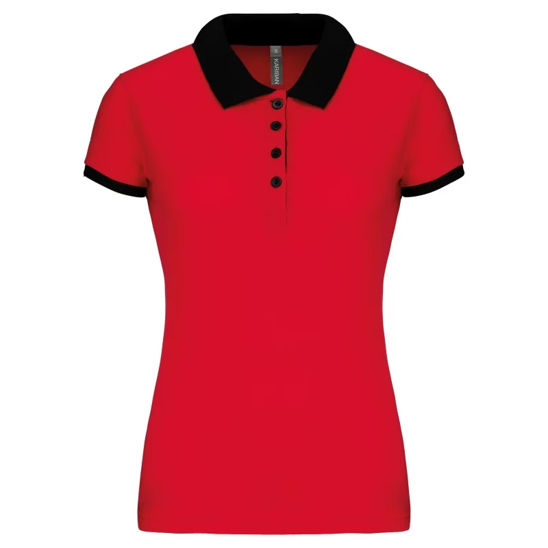 Polo piqué bicolore femme