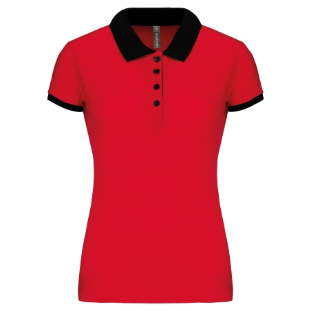 Polo piqué bicolore femme