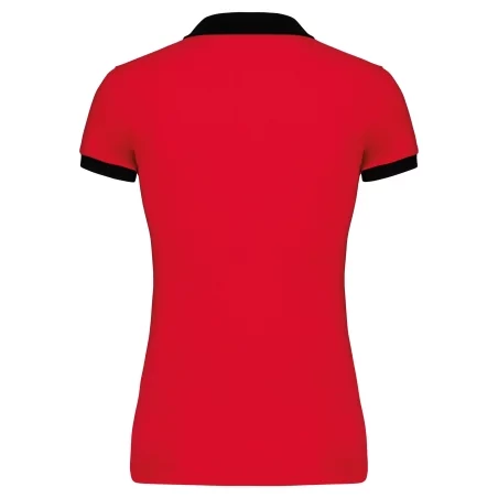 Polo piqué bicolore femme