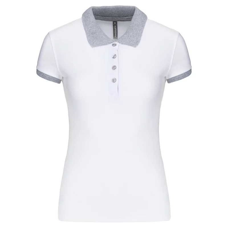 Polo piqué bicolore femme