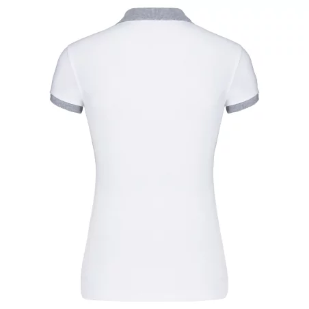 Polo piqué bicolore femme