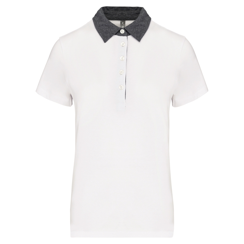 Polo jersey bicolore femme