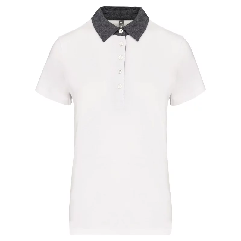 Polo jersey bicolore femme