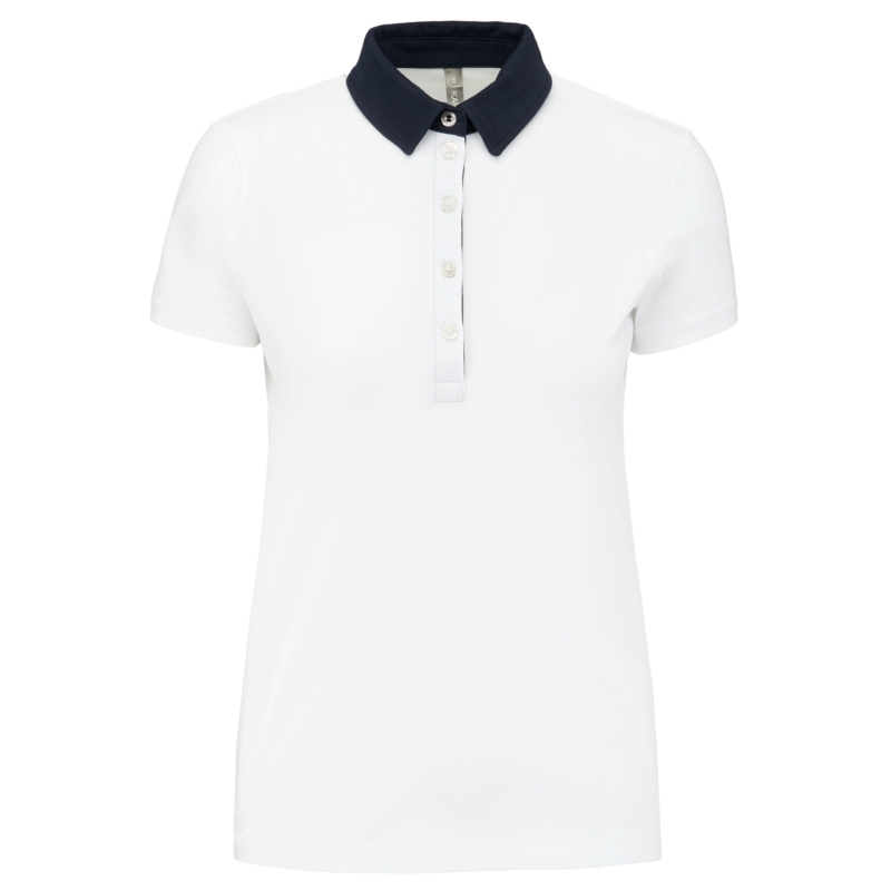 Polo jersey bicolore femme