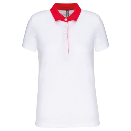 Polo jersey bicolore femme