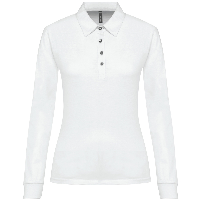 Polo jersey manches longues femme