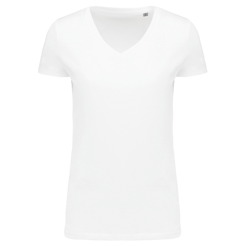 T-shirt Supima® col V manches courtes femme