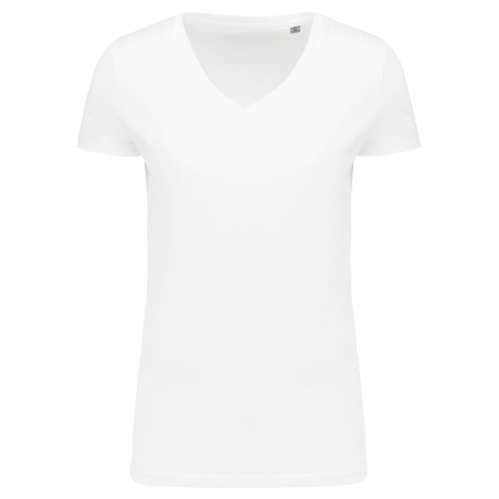 T-shirt Supima® col V manches courtes femme