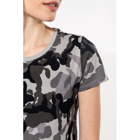 T-shirt camo manches courtes femme