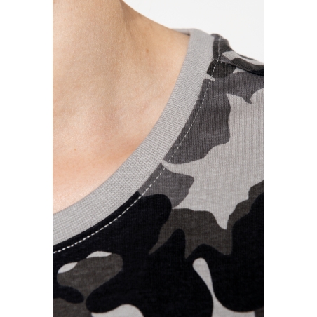 T-shirt camo manches courtes femme