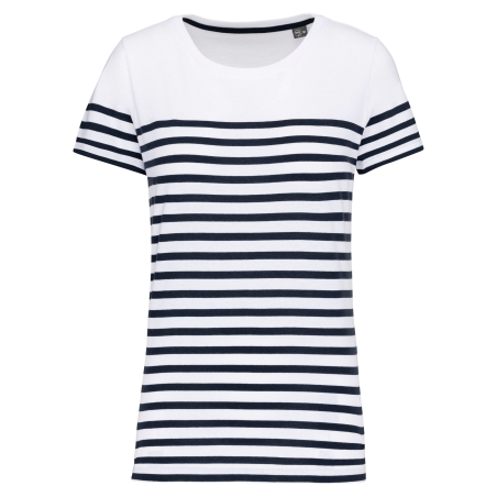 T-shirt marin col rond Bio femme