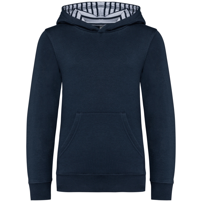 Sweat-shirt à capuche contrastée à motifs enfant unisexe