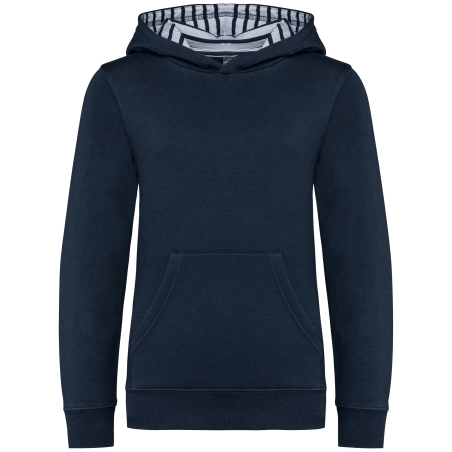 Sweat-shirt à capuche contrastée à motifs enfant unisexe