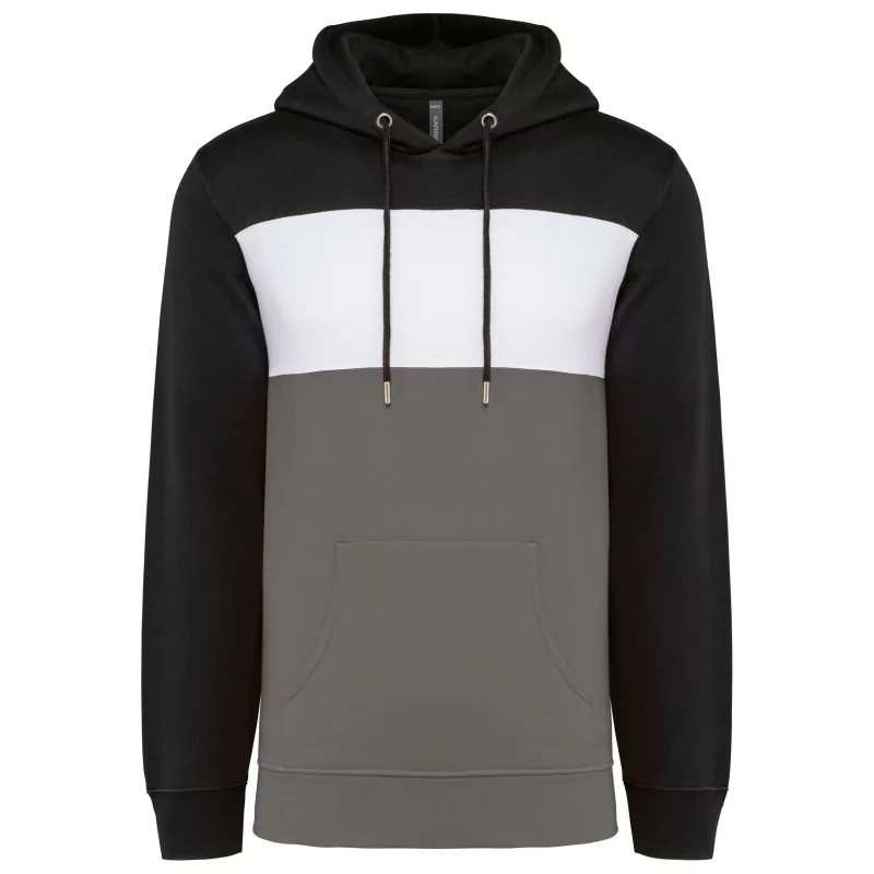Sweat-shirt tricolore à capuche unisexe