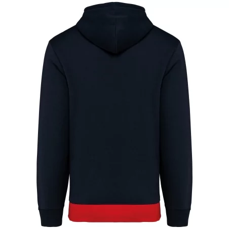 Sweat-shirt tricolore à capuche unisexe